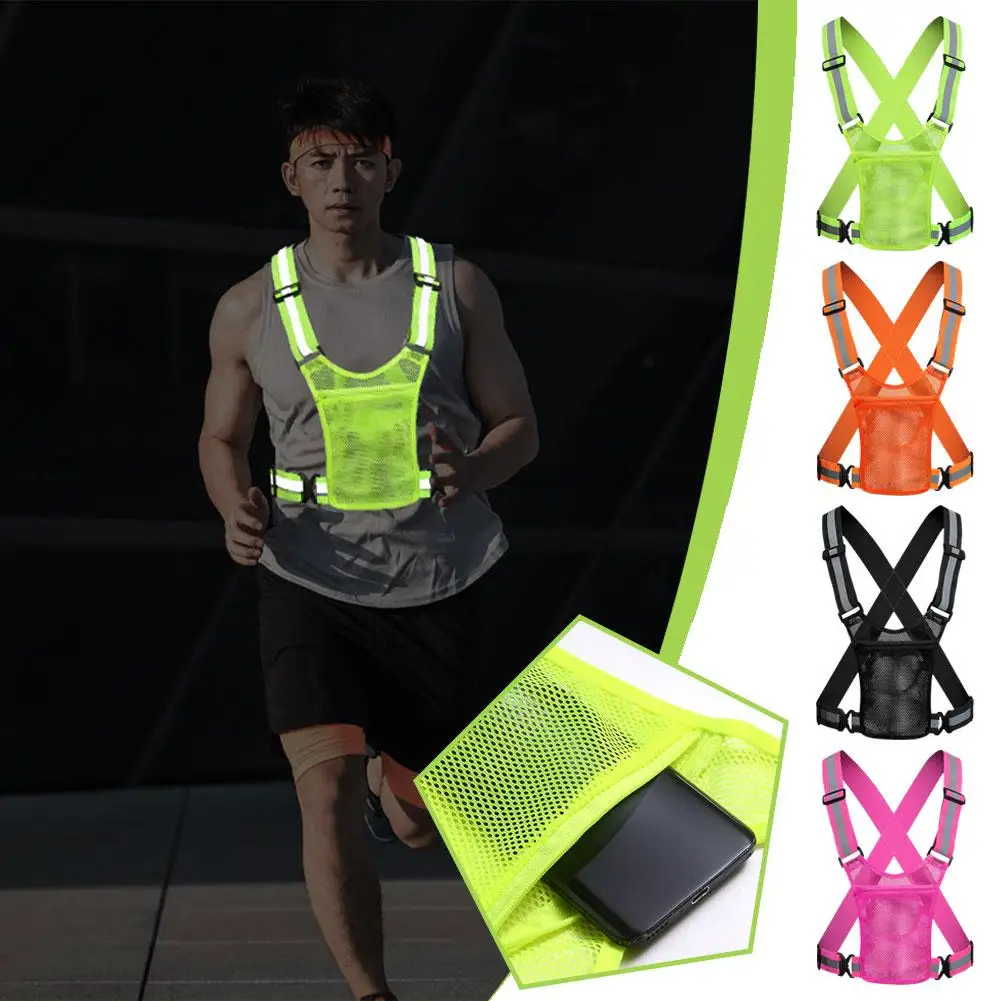 Running Gear Reflective - Reflective Safety Vests Lightweight Adjustable Elastic