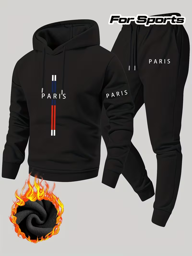 Running Gear Outdoor - Men's Urban Casual Two-Piece Set Hooded