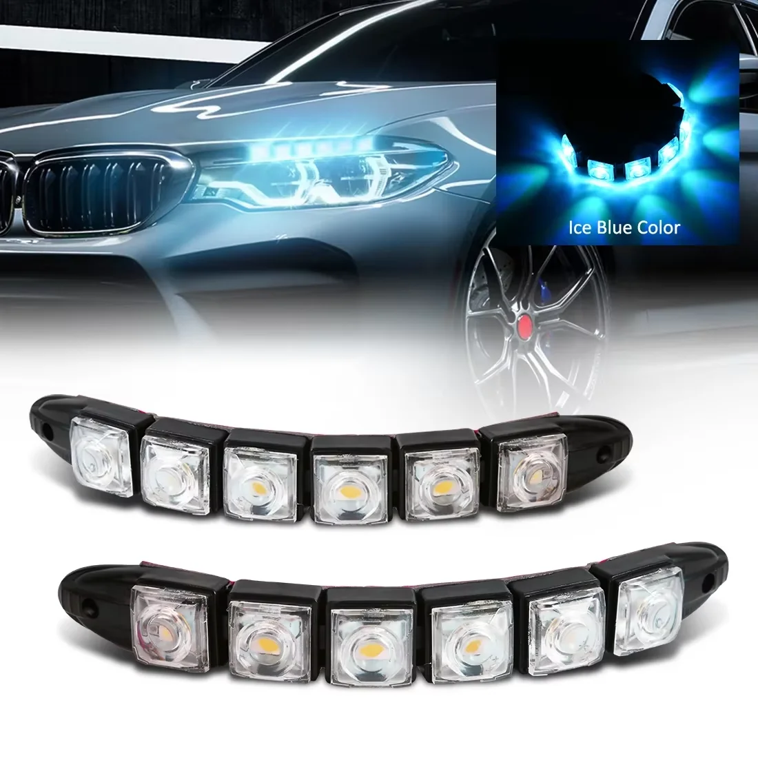 2PCS LED Waterproof DRL Light  - Running Headlamp Led 评论和价格