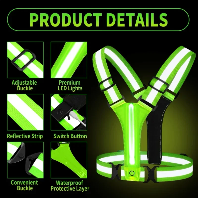 LED Reflective Vest Running Ge - Running Gear Lights 评论和价格