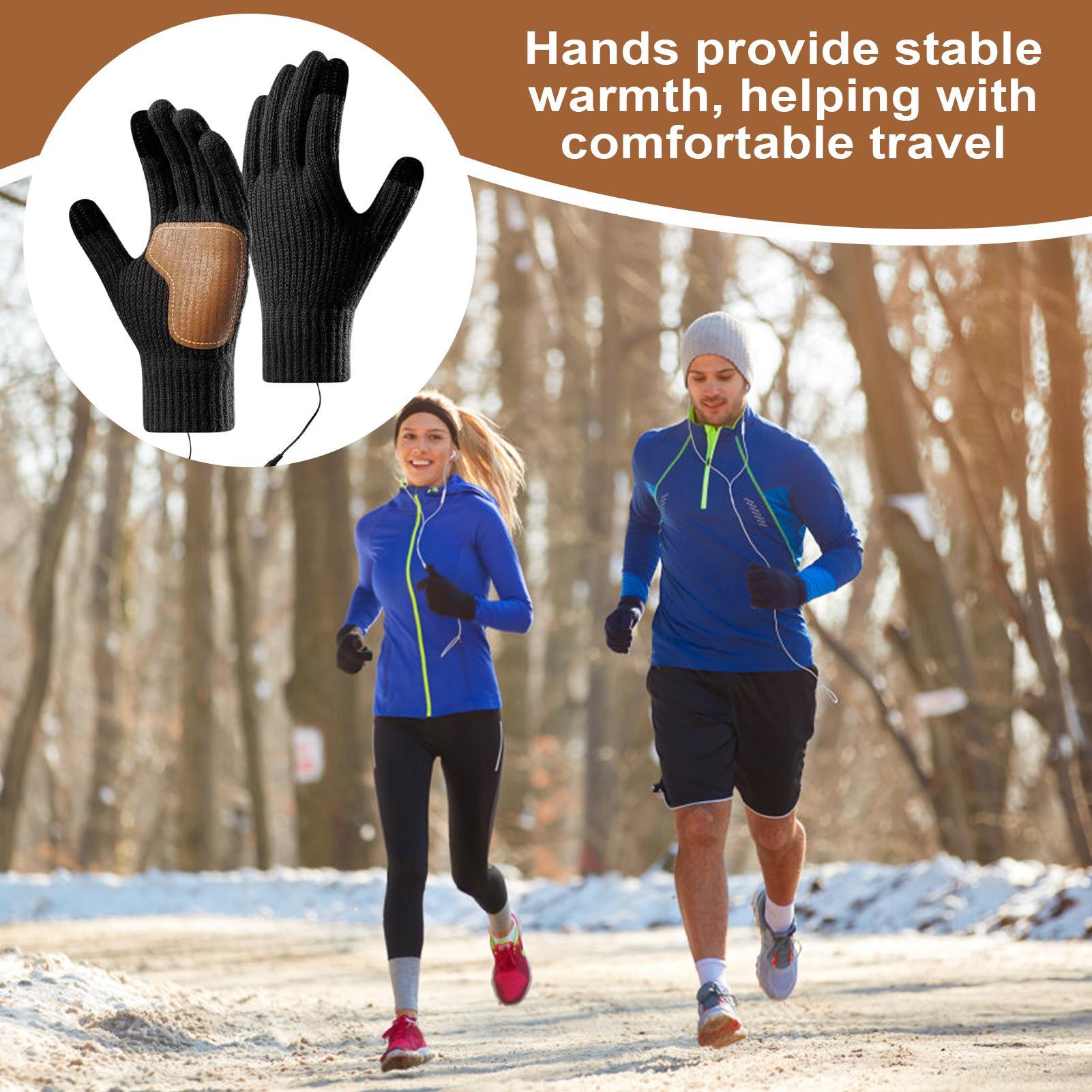 USB Heated Gloves with Touchsc - Running Gear Cold Weather Men 评论和价格
