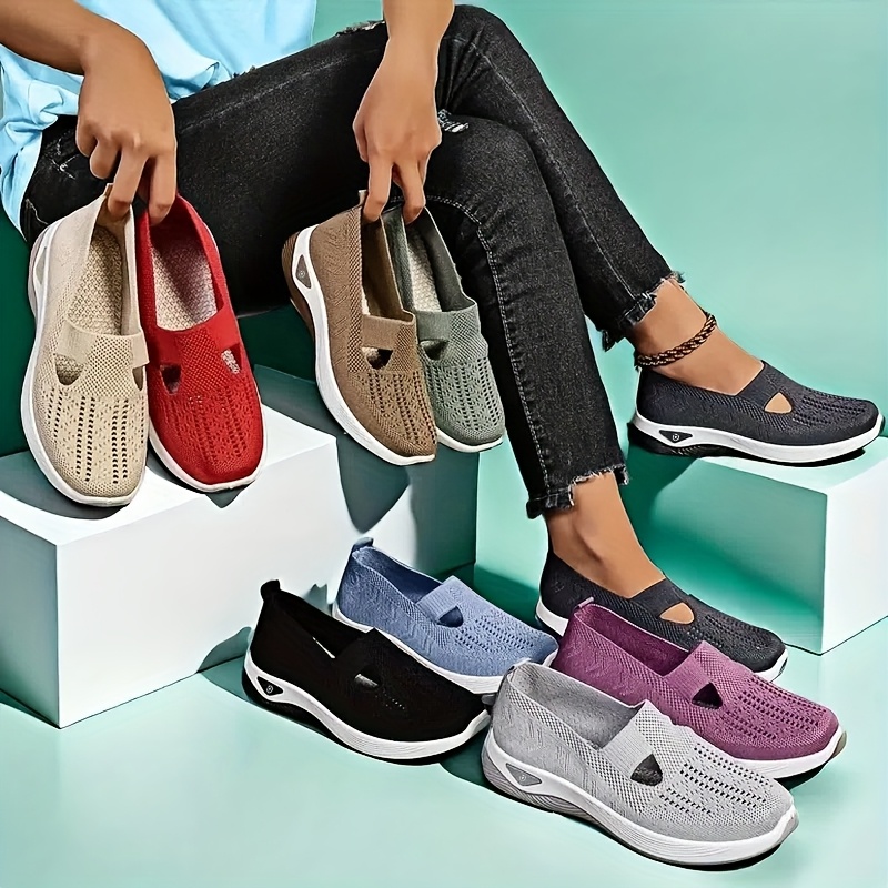 Womens Spring Summer Knit Slip - Insole Arch Support 评论和价格